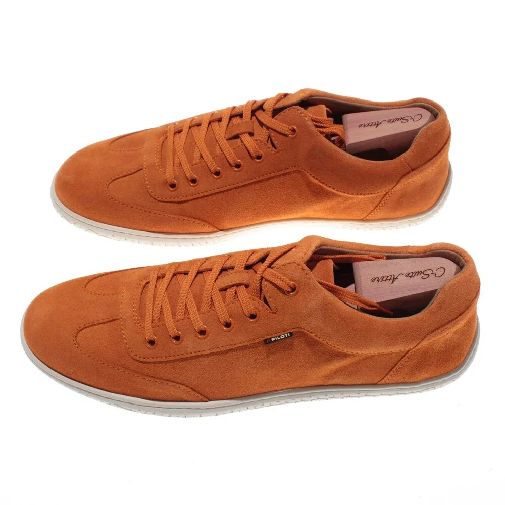 Piloti NWB Shift Lace Up Driving Sneakers Size 13 US in Orange Suede